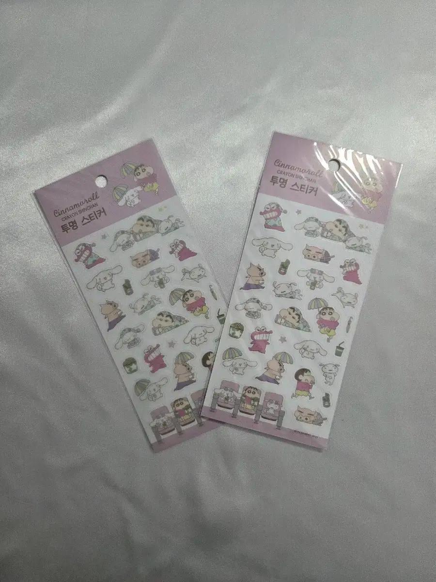 시나모롤 X 짱구는 못말려 투명 스티커 ( 심플디자인 )