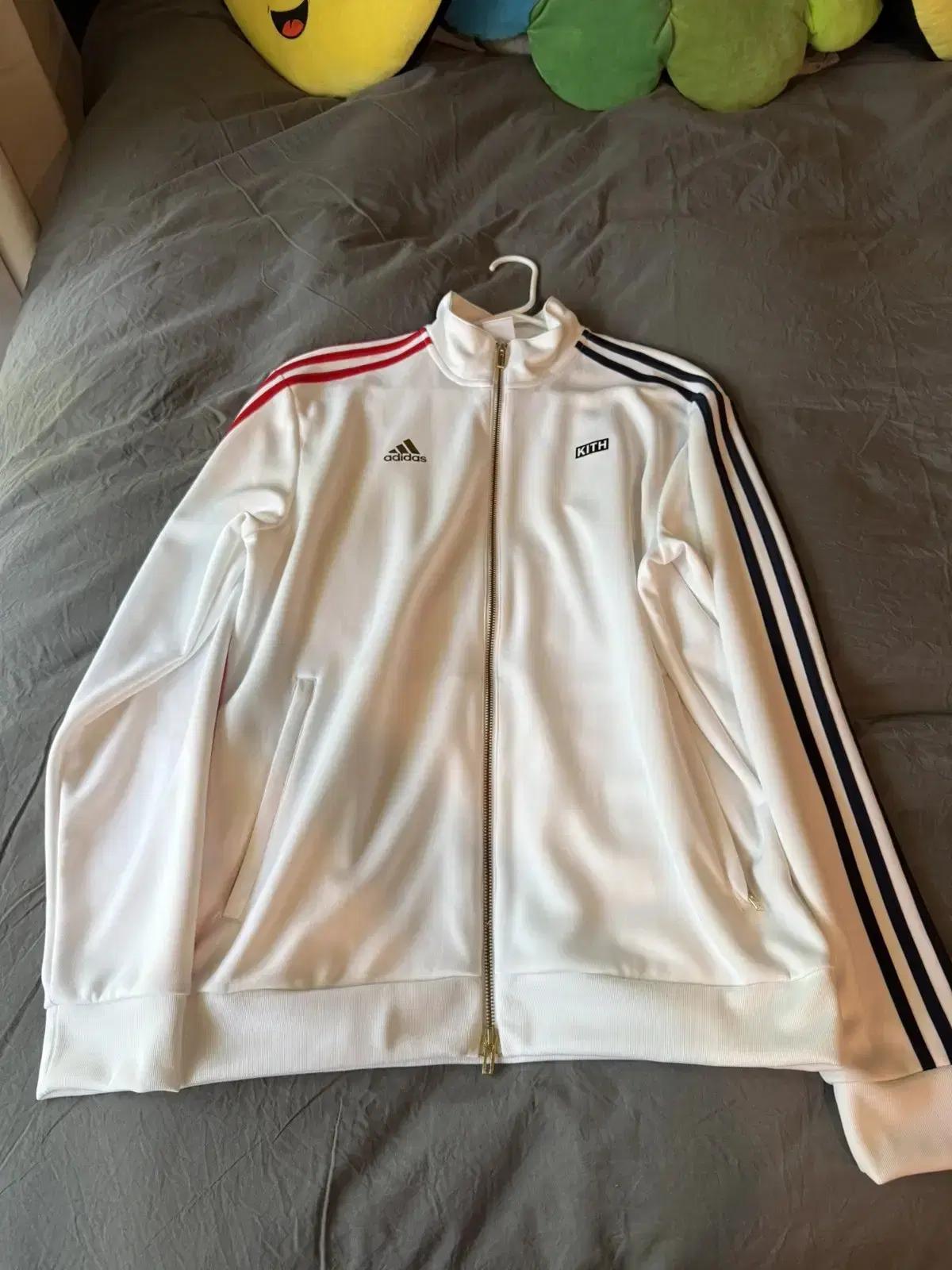 아디다스 x kith 트랙탑 져지 화이트 M