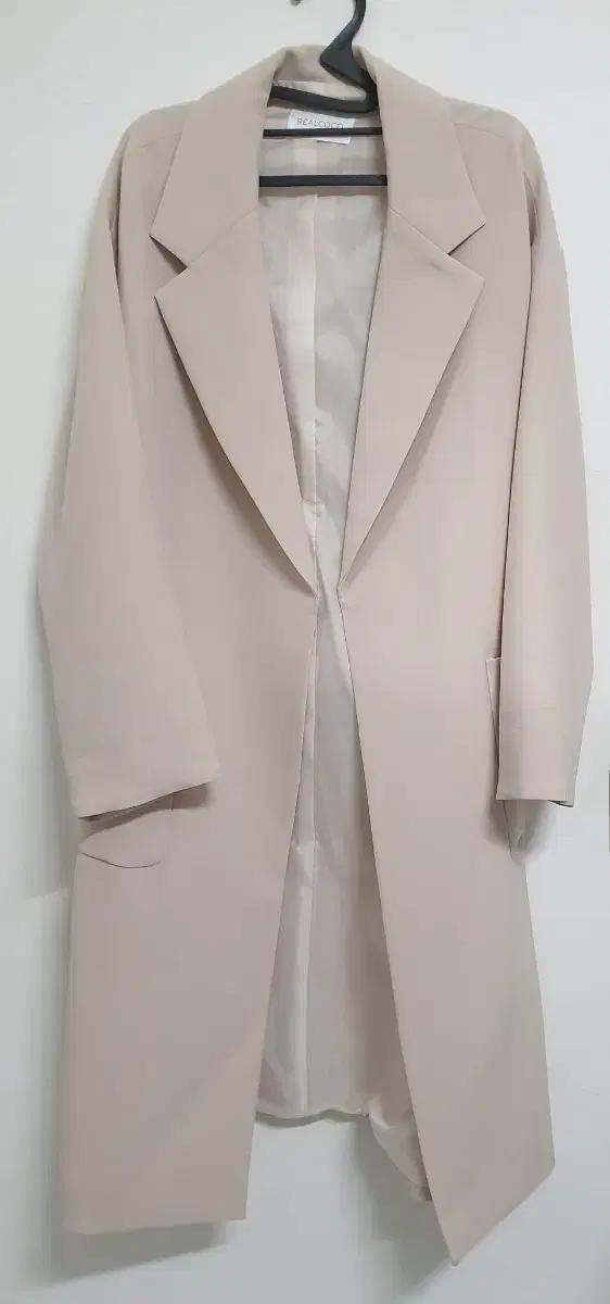 아이보리 핑크베이지 오버핏 박시핏 롱자켓 데일리자켓 봄 가을 간절기자켓