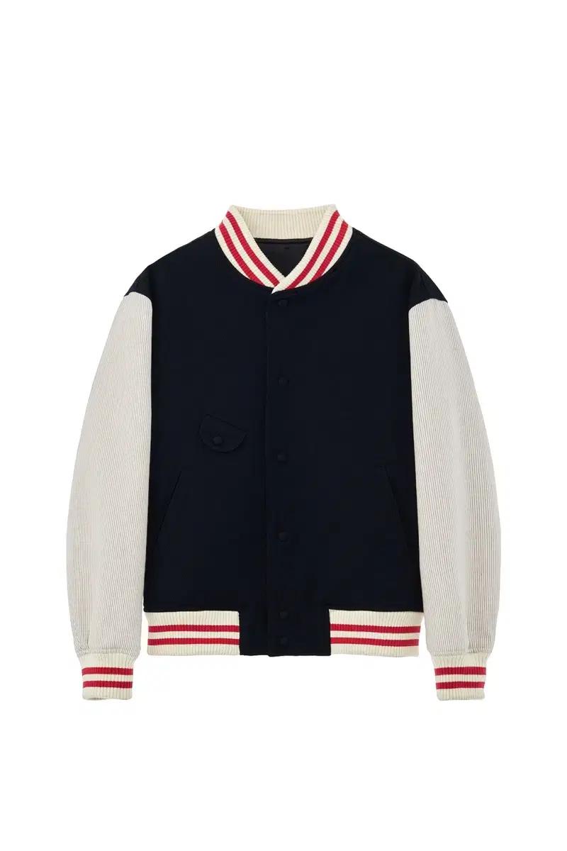 stu Embroidery Wool Stripe Varsity Navy
