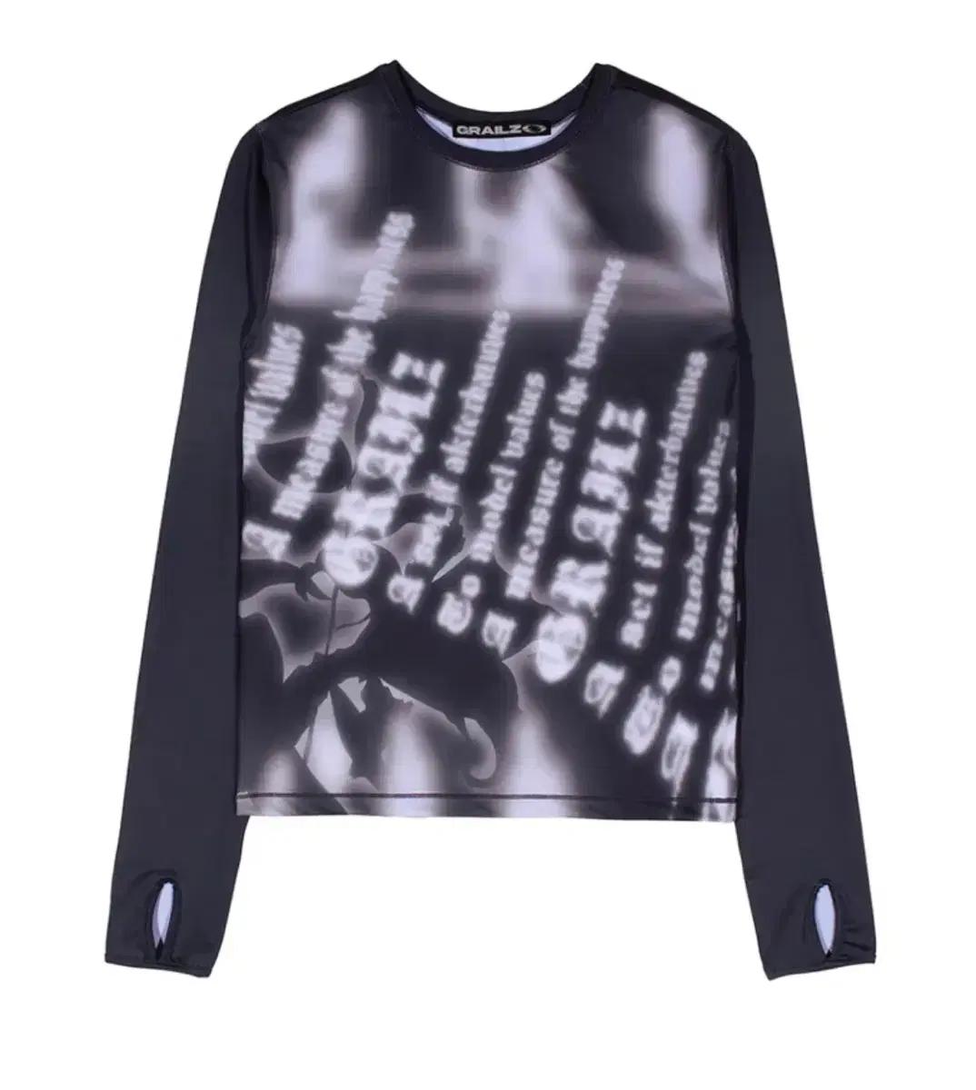 그레일즈 BLUR LETTERING TOP [GREY]
