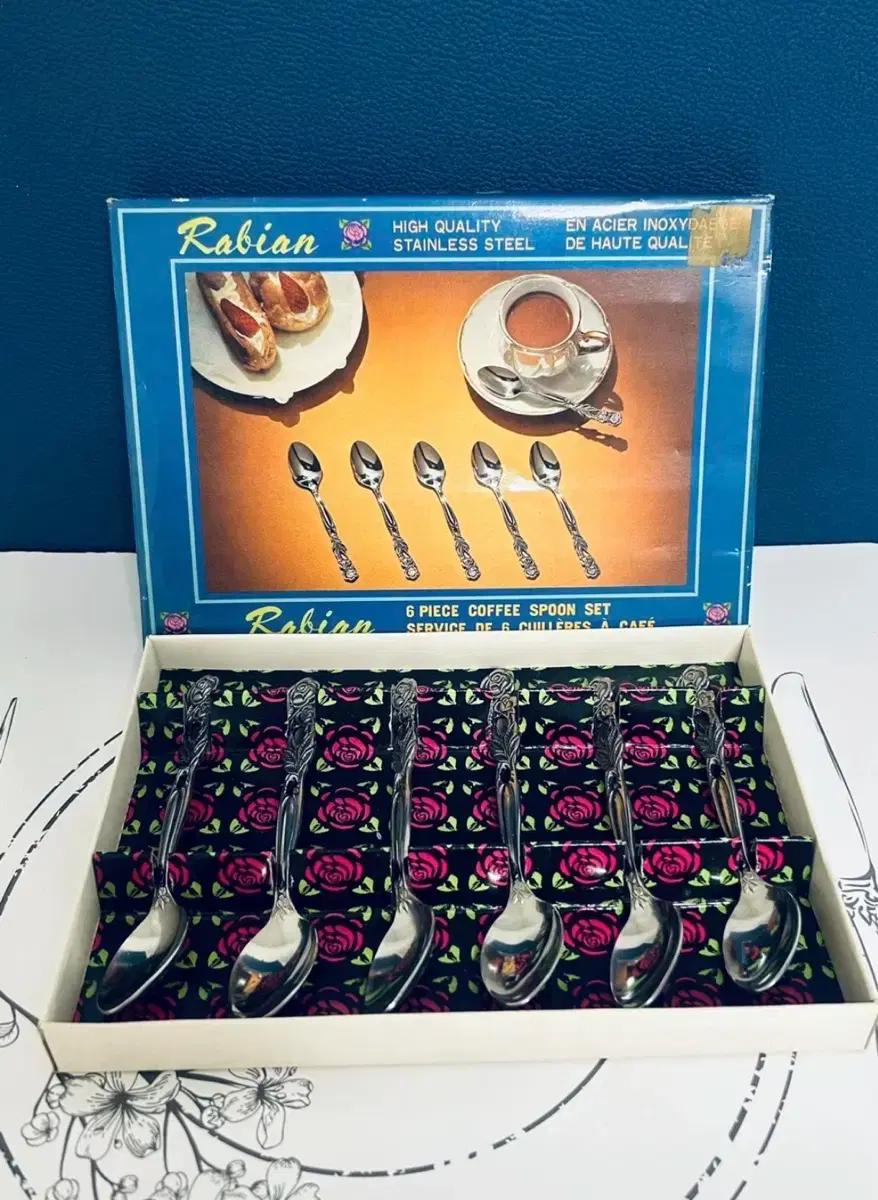 일본 빈티지 Rabian 티스푼 or 디저트 스푼 세트(6개입)