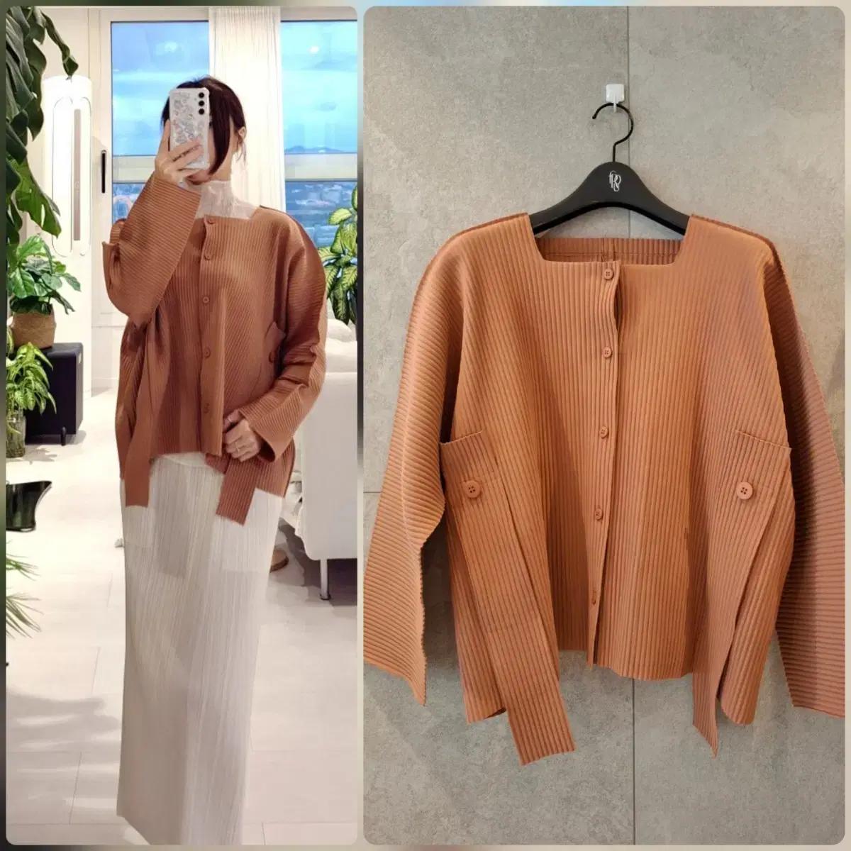 이세이미야케 미 24년 파인니트 가디건 플리츠플리즈