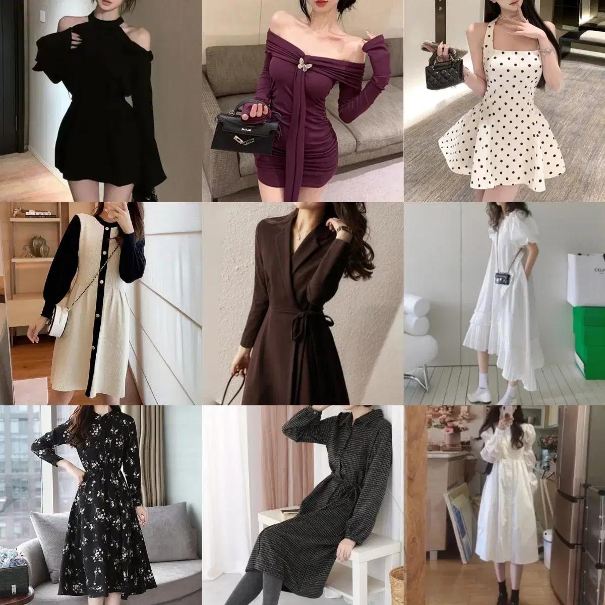 여성 오프숄더 원피스 나시 셔츠 카라 등 교신