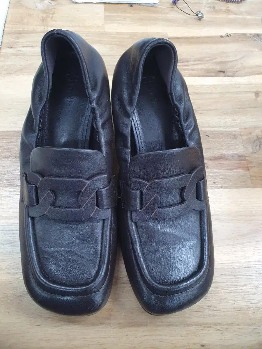 콜한 블랙 가죽 로퍼 여성용230