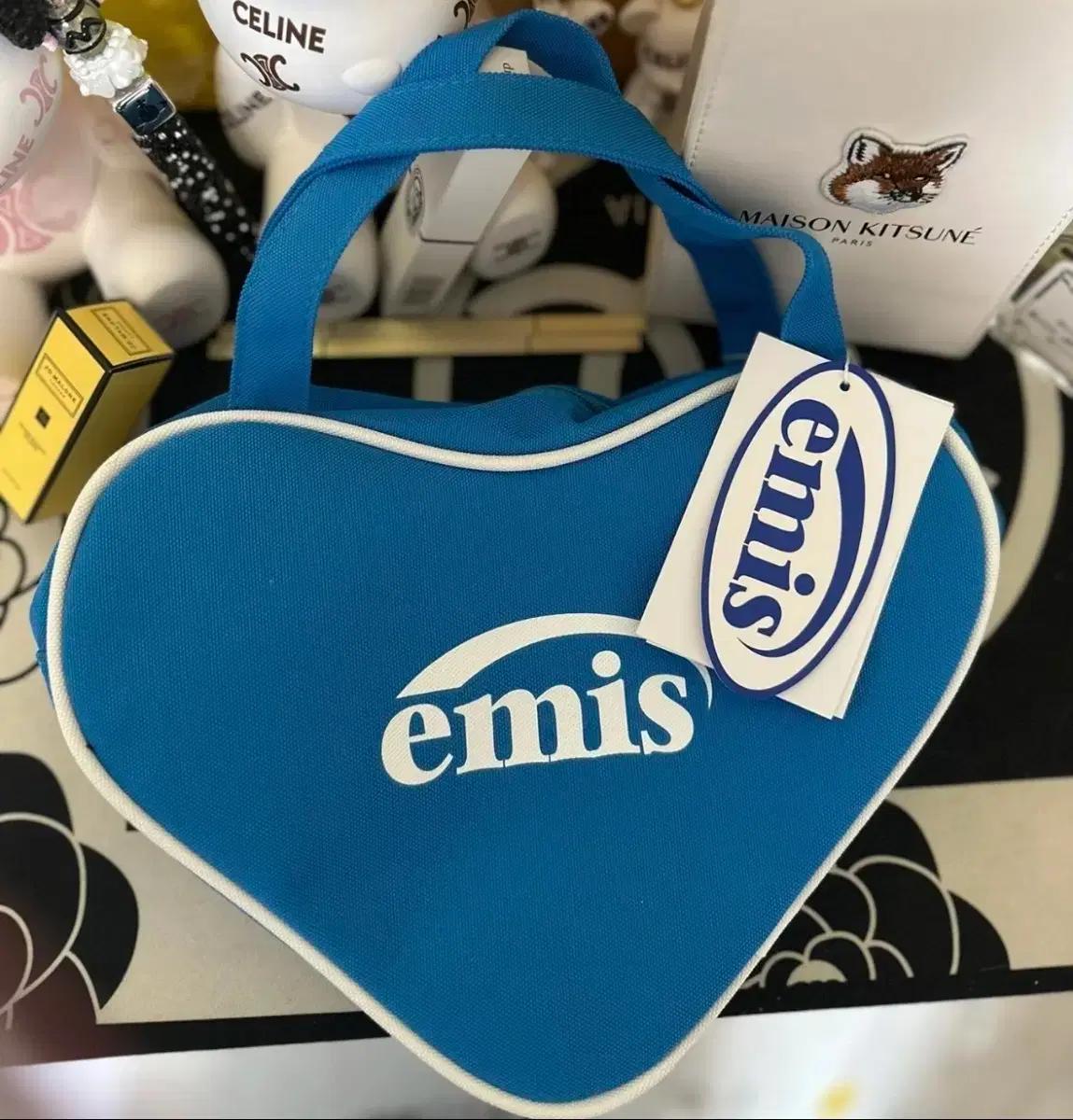 emis 이미스 하트백 블루 토트백