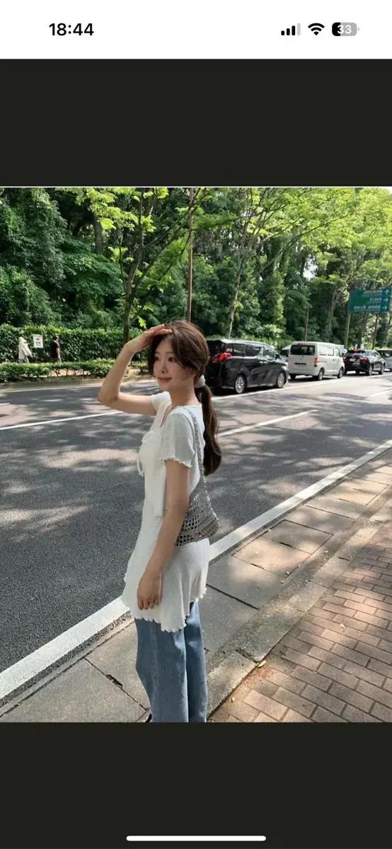 온드민 아일렛 원피스 세트 화이트