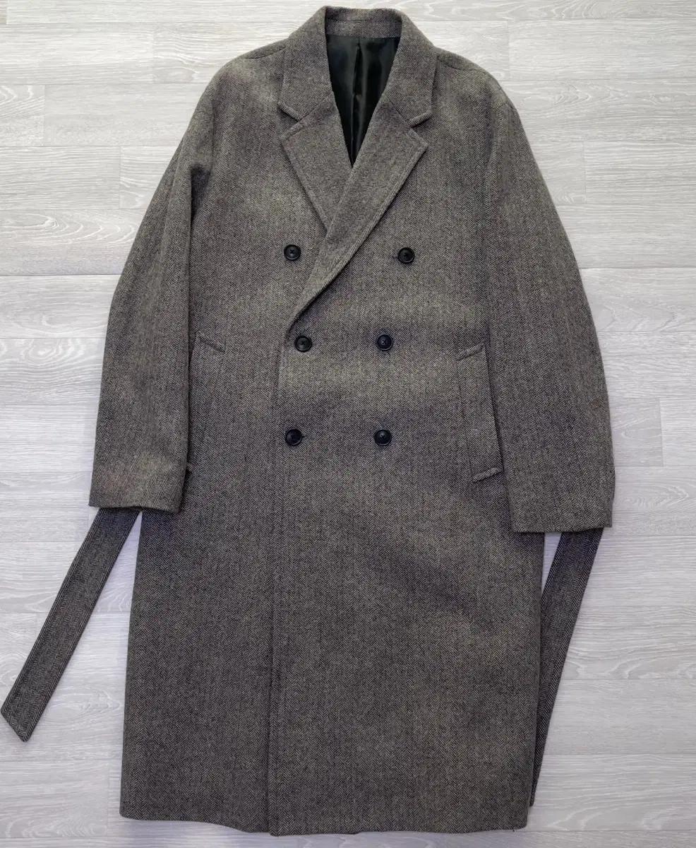 마인드브릿지 더블 롱코트 헤링본 (105)