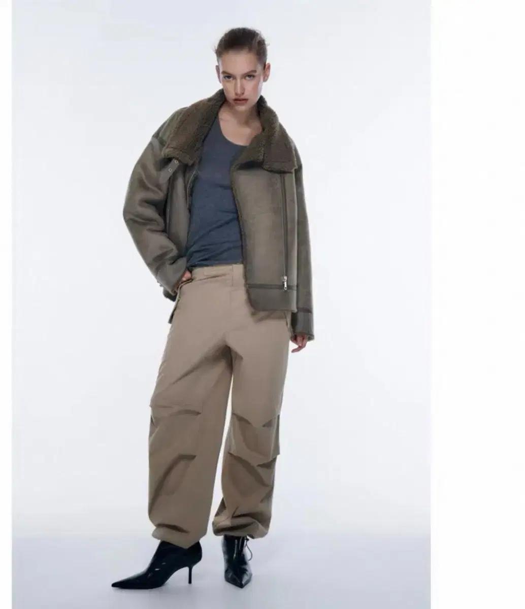 ZARA 에코 스웨이드 더블 페이스드 무스탕 점퍼