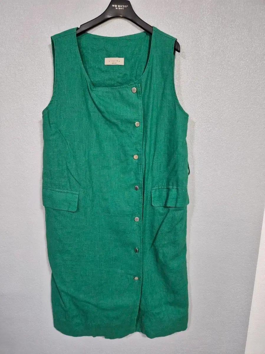 vivido 그린 린넨 민소매 원피스 조끼 66