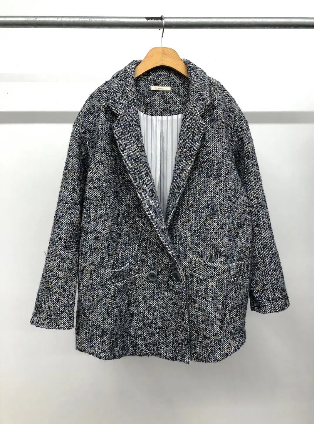 프랑스 Sessun 헤링본 트위드 자켓 코트 S