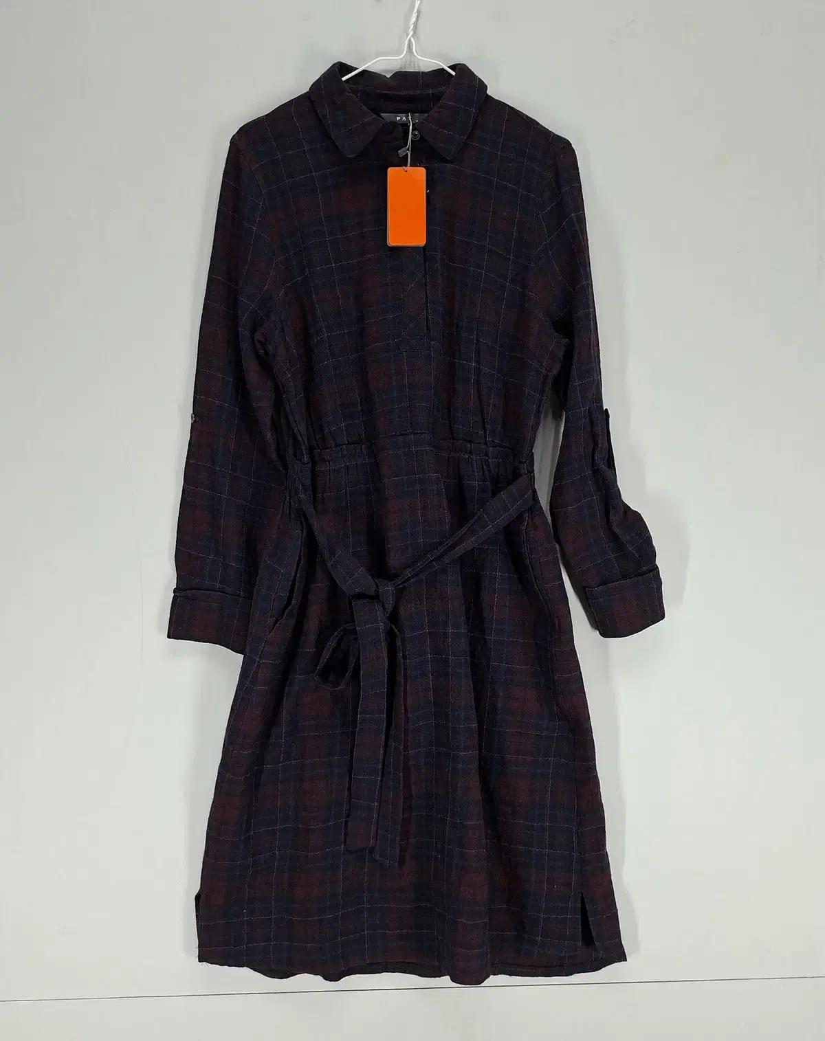 [신동품] 피에이티 여95 원피스 봄가을 체크 64041