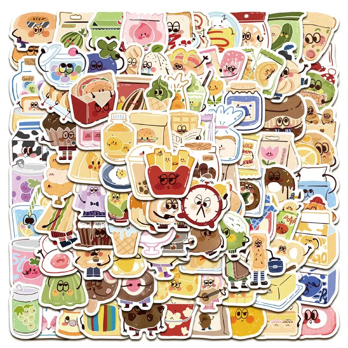 100p 푸드 토이 스티커 빈티지 감성 방수 캐리어 다꾸 노트북 다이어리
