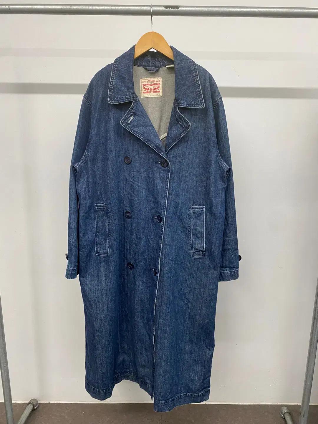 여성용 리바이스 Levi's 데님 트렌치 롱 코트 자켓 재킷