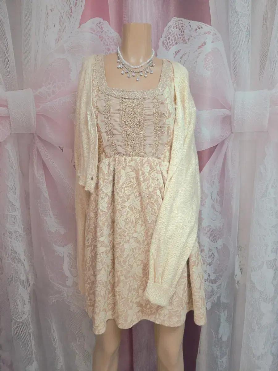 엑시즈팜 원피스x가디건 코디세트