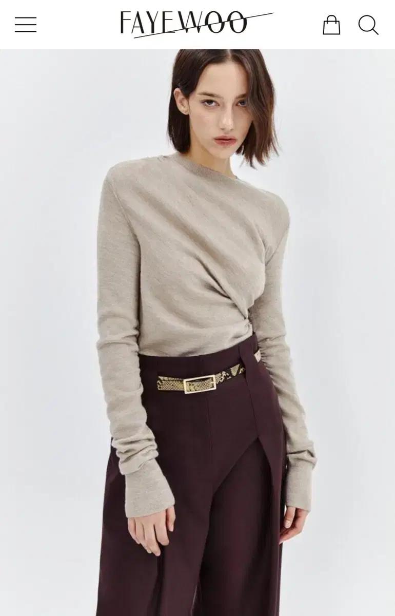 페이우 fayewoo Crepe Wool Sweater beige