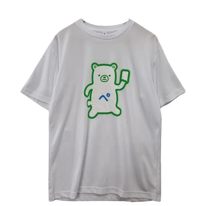 GLIMMER 화이트 프린팅 반팔 티 / 반팔 티셔츠 [LL] 폴리