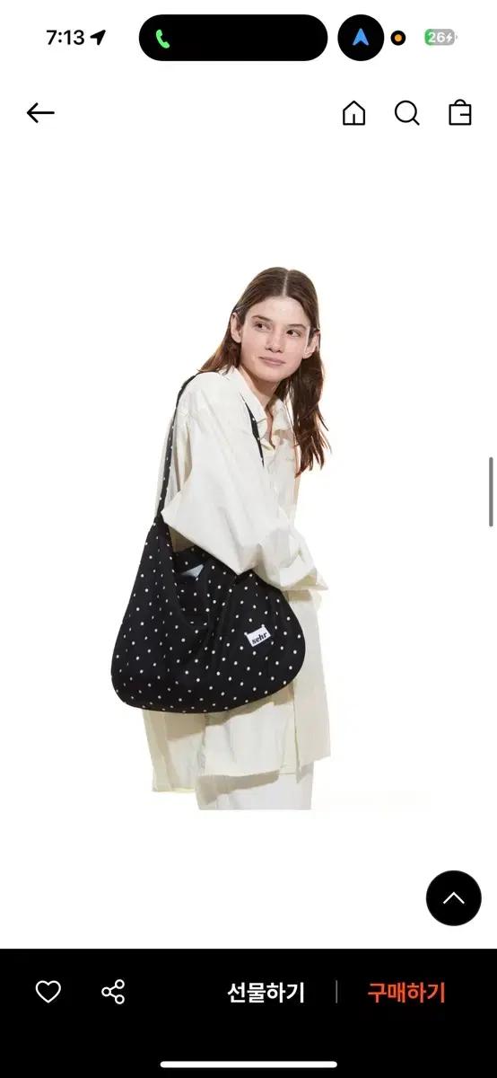 Sehr 세르 도트 호보백 블랙 땡땡이 에코백