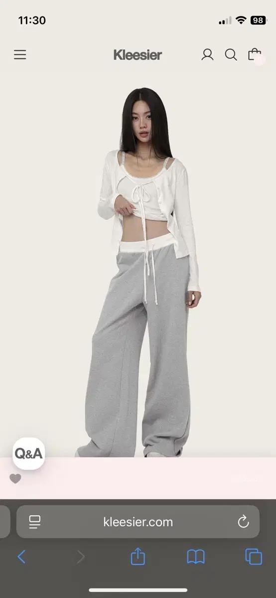 클리시어 Basic logo string straight pants