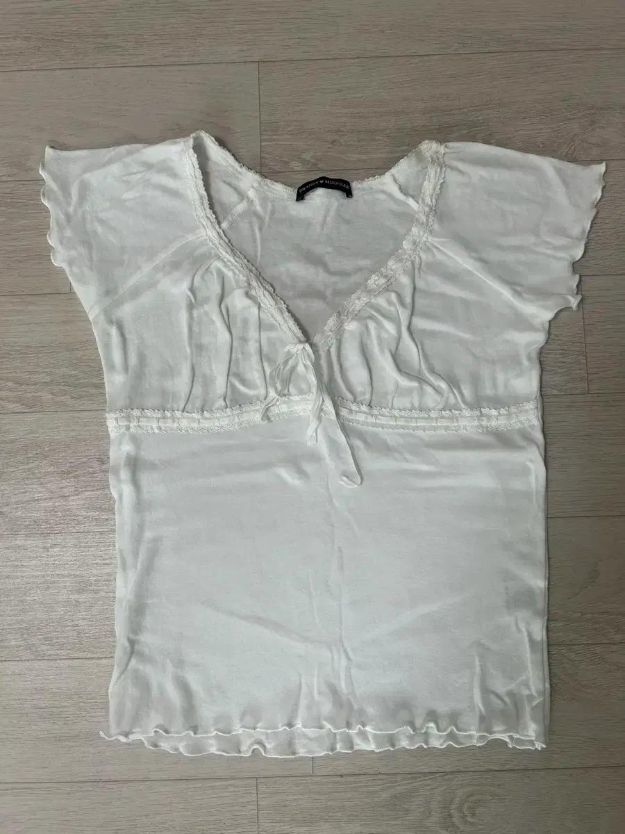 브랜디멜빌 화이트 레이스 반팔 티셔츠