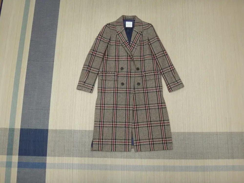 (55size) 잇미샤 울 체크 브라운 코트ITIBYHC991