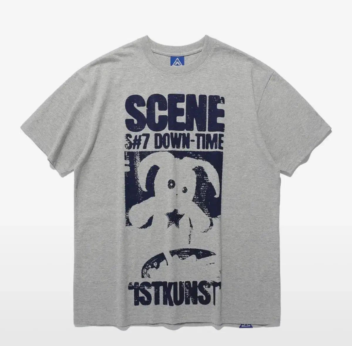 이스트쿤스트 반팔 RABBIT POSTER TEE_GREY(IK2EMMT