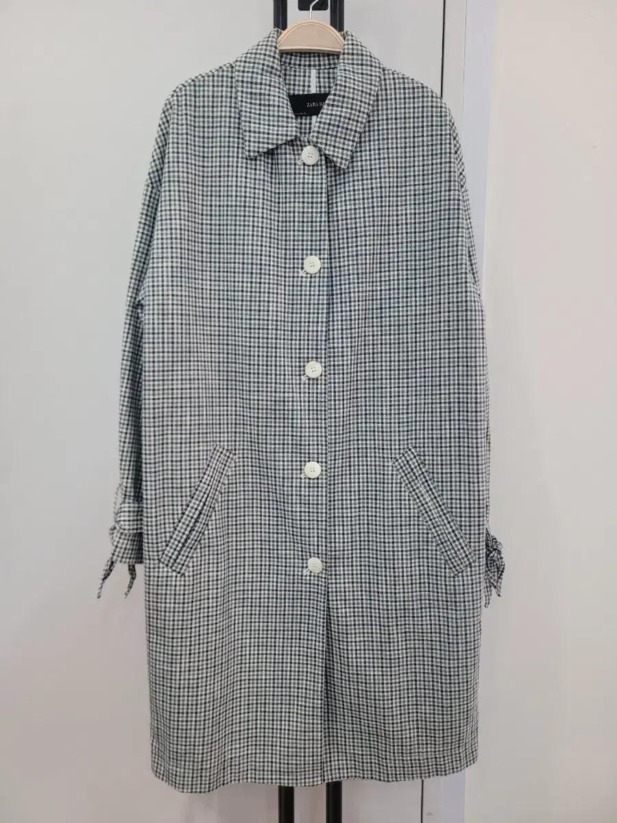 자라 ZARA 봄가을용 체크 롱코트  S사이즈 55~66