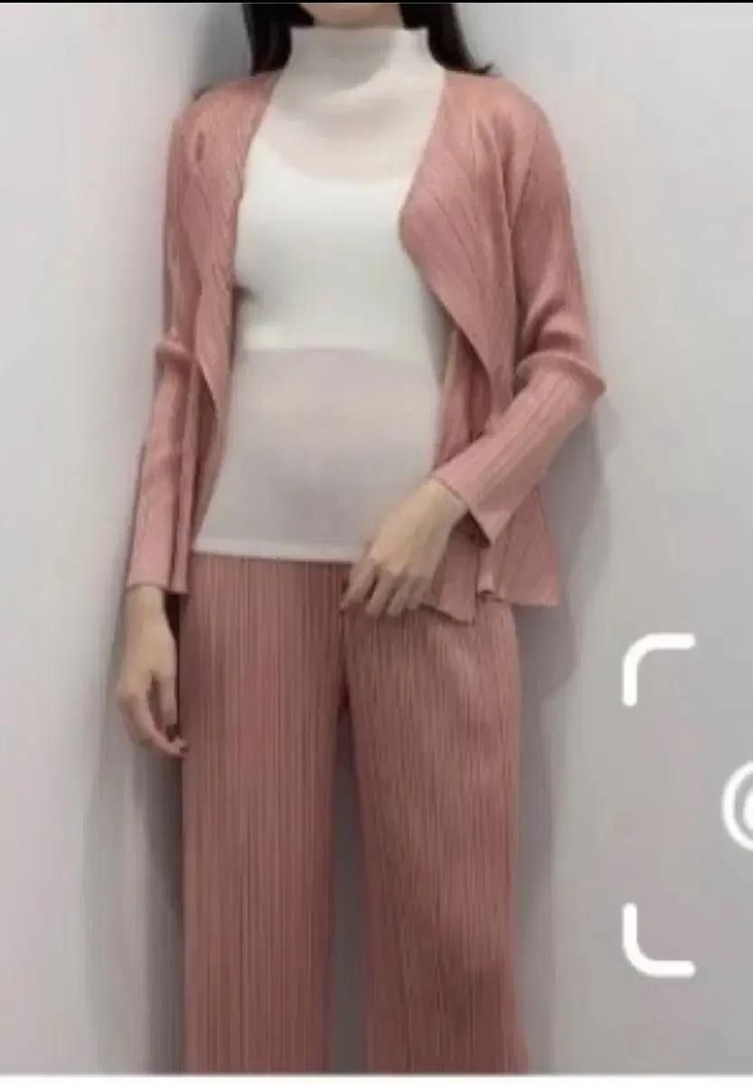 플리츠플리즈 러스터 핑크 상의 셋트