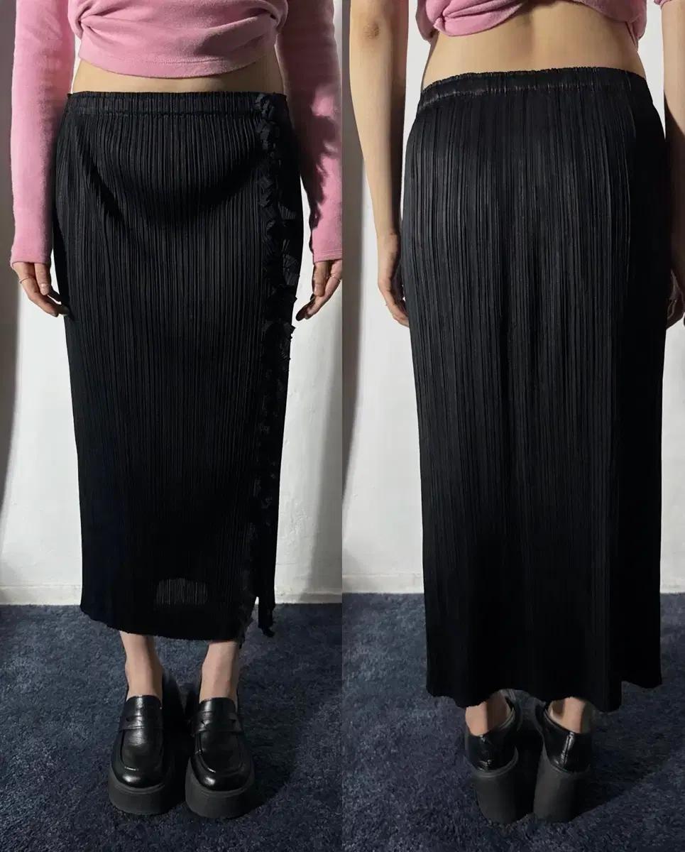 플리츠플리즈 이세이미야케 프릴 스커트