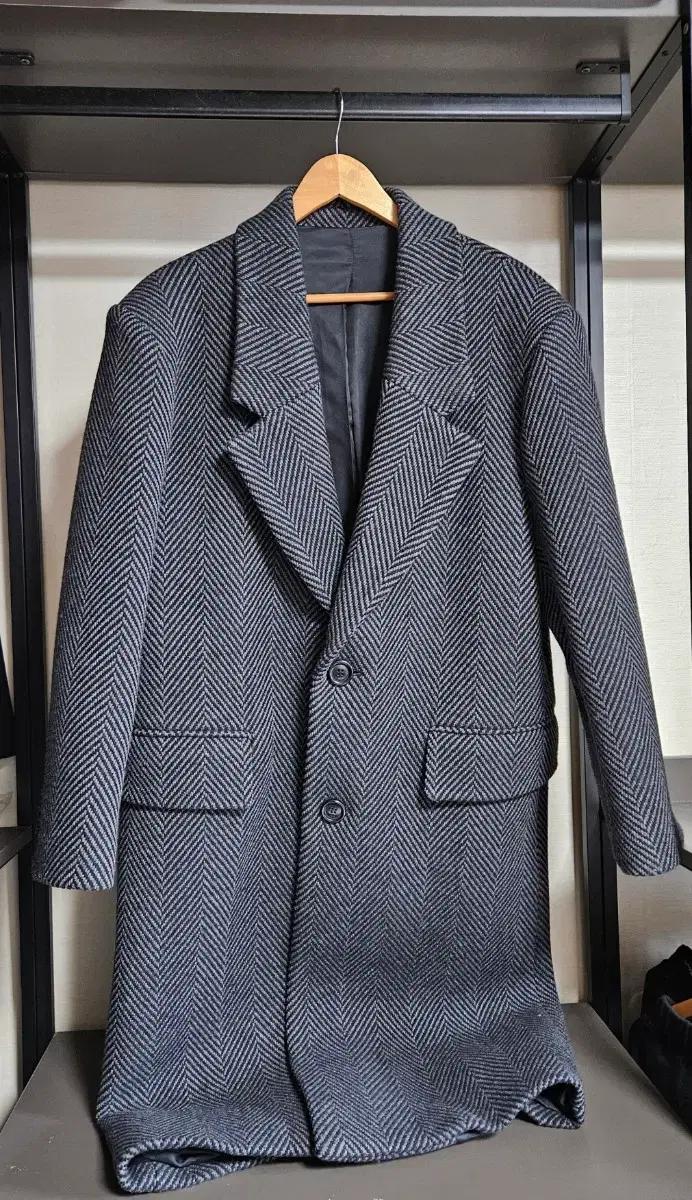 AMI 아미 헤링본 오버핏 롱코트 새제품 48