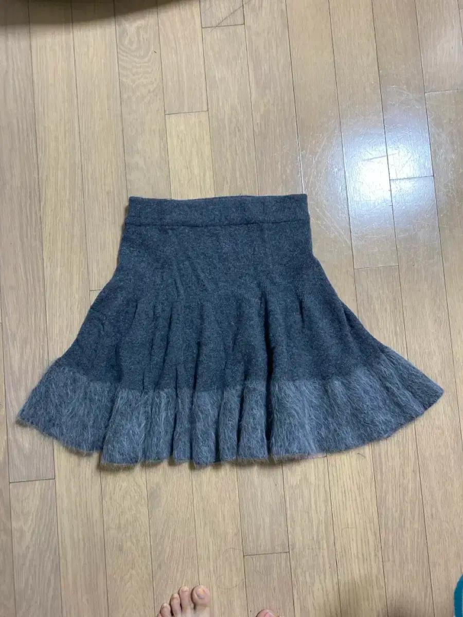 앙고라 플레어 니트치마 미니스커트