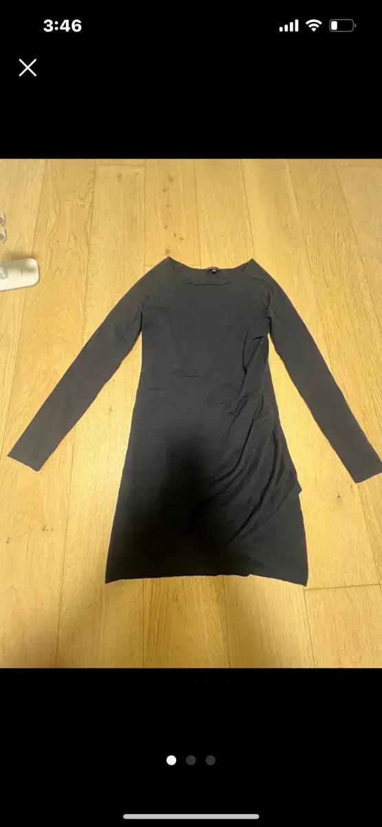 Theory 띠어리 블랙 랩 스타일 긴팔 원피스 겸 상의