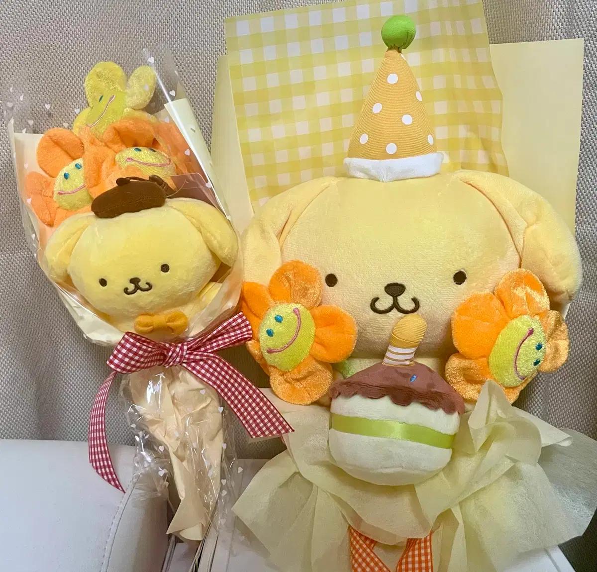 폼폼푸린 꽃다발 인형