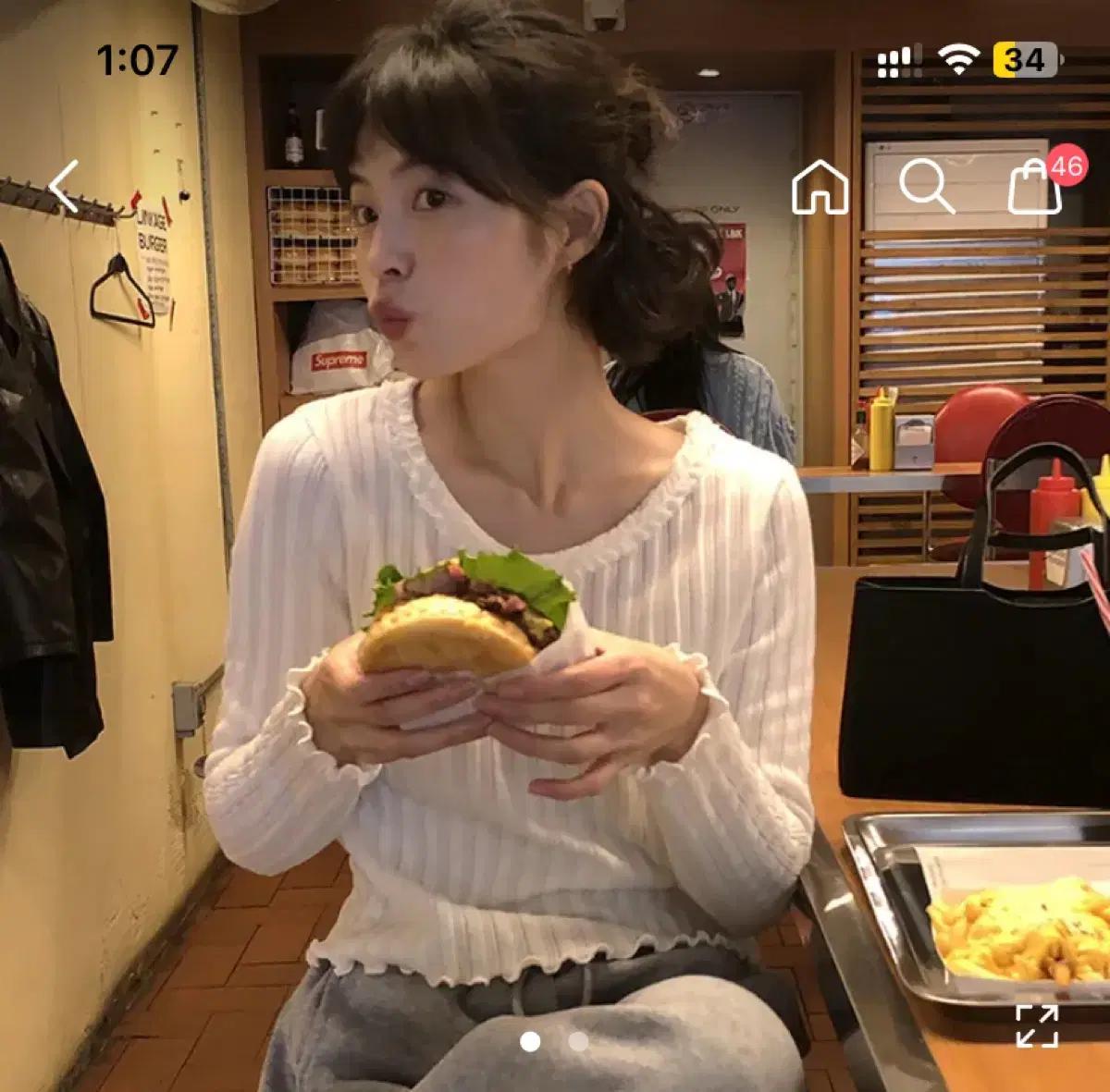 프롬비기닝 레이스 골지티셔츠 기모 1+1 모리걸 아오이유우 빈티지 김아홉