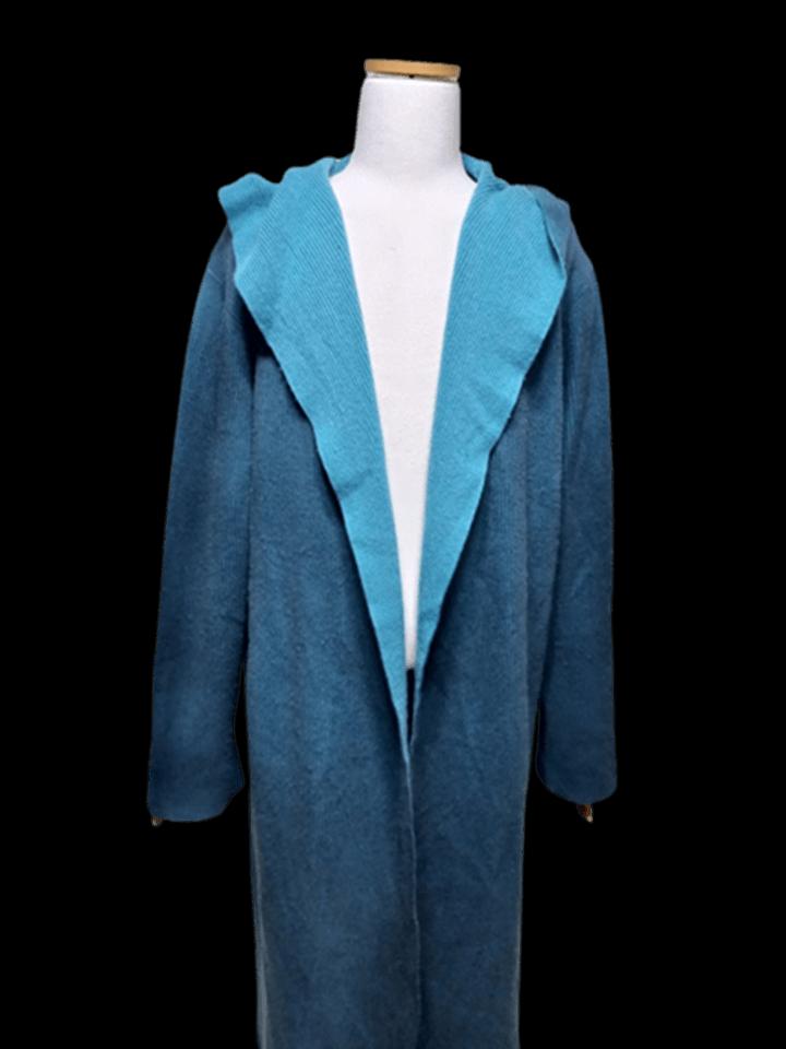 이태리브랜드 알리지ALYSI 캐시미어 정품 여자 울니트 후드맥시롱코트M