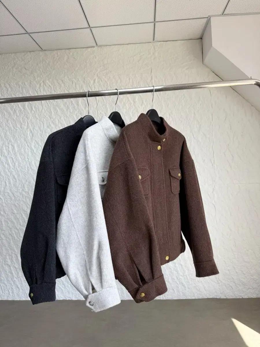 여성 수제 울코트 가을겨울 자켓 아우터 숏코트 핸드메이드