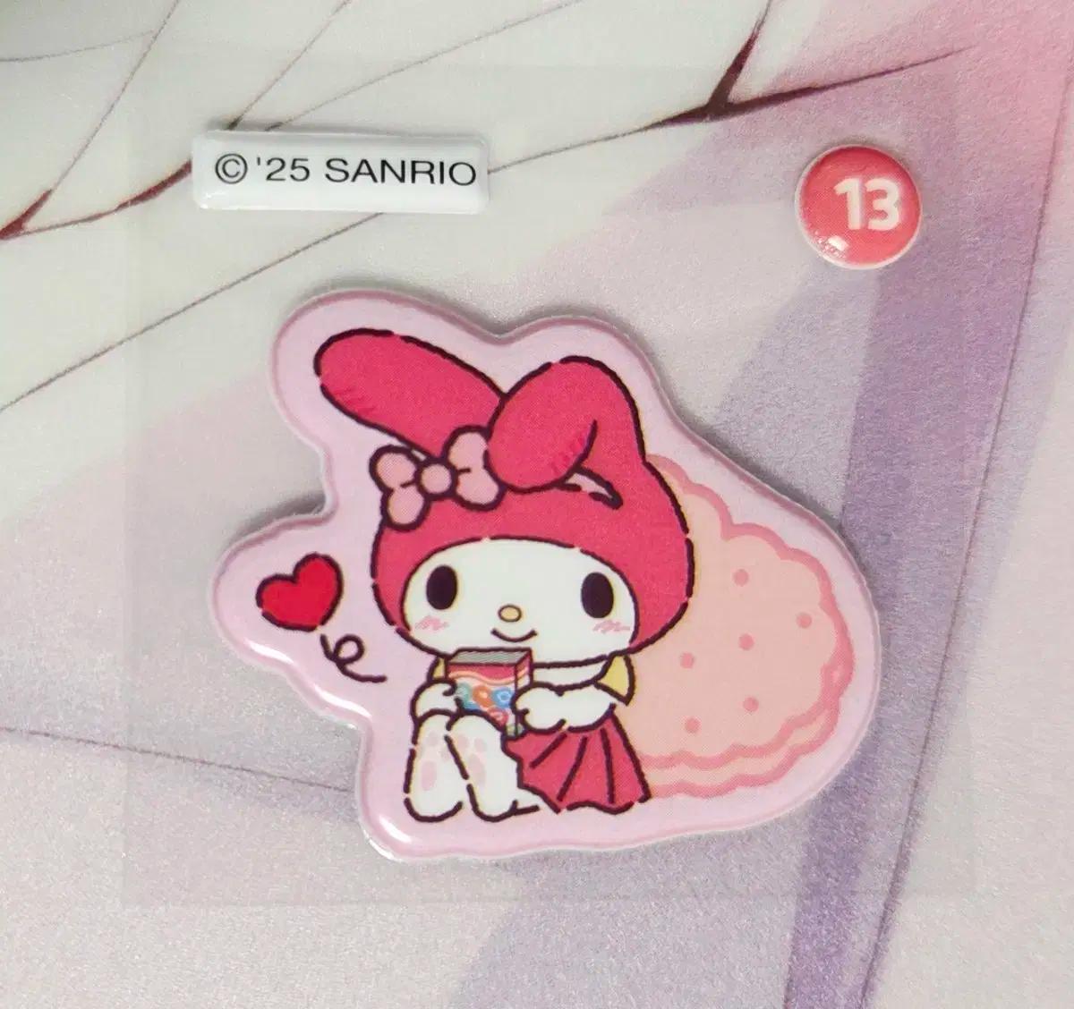 산리오 캐릭터즈 마이멜로디 세븐일레븐 에폭시 말랑 스티커 굿즈 초코냠냠