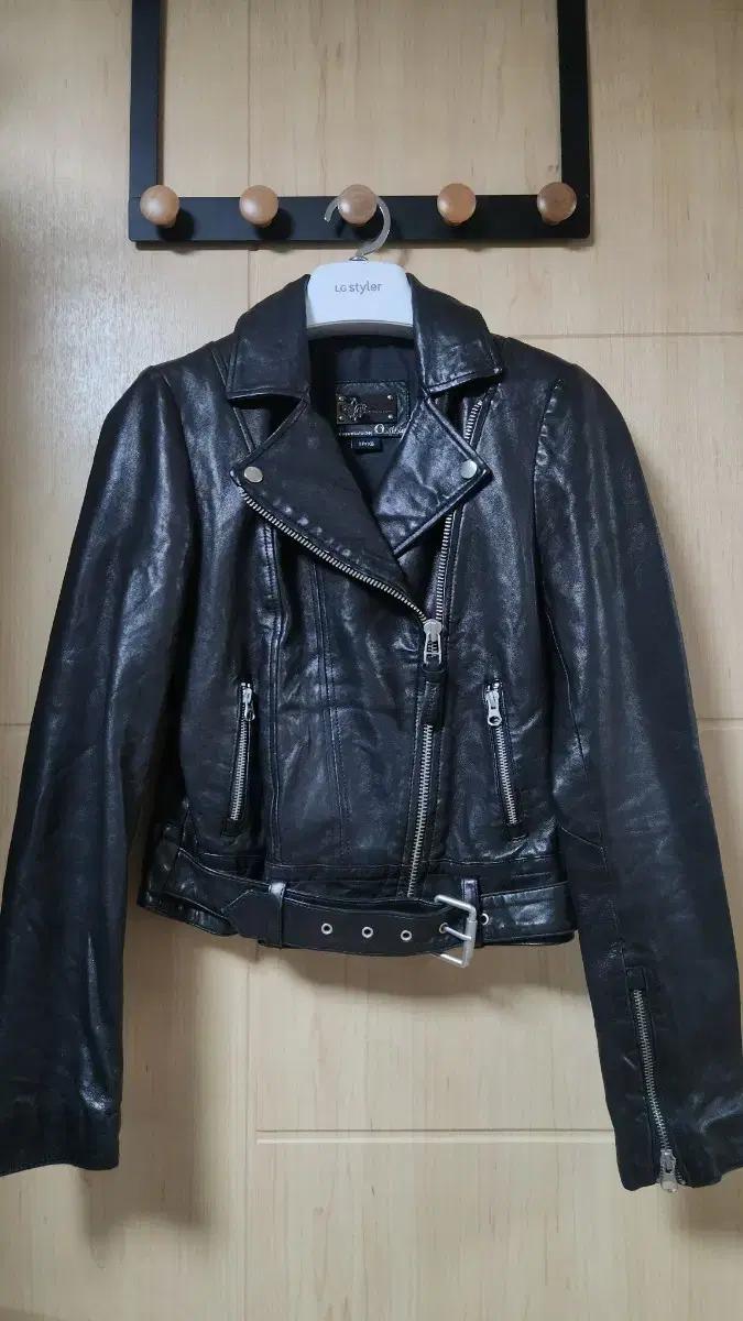 Mackage 램스킨 가죽 여성 라이더자켓 55
