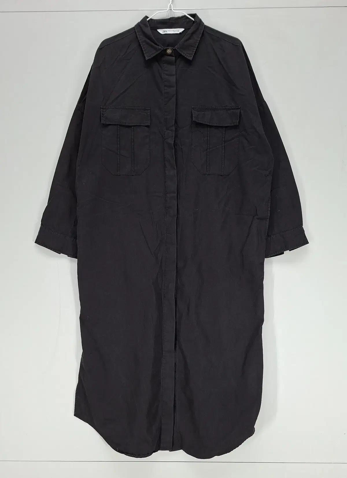 [AI 95%] 자라 여90 롱원피스 봄가을 블랙 64141