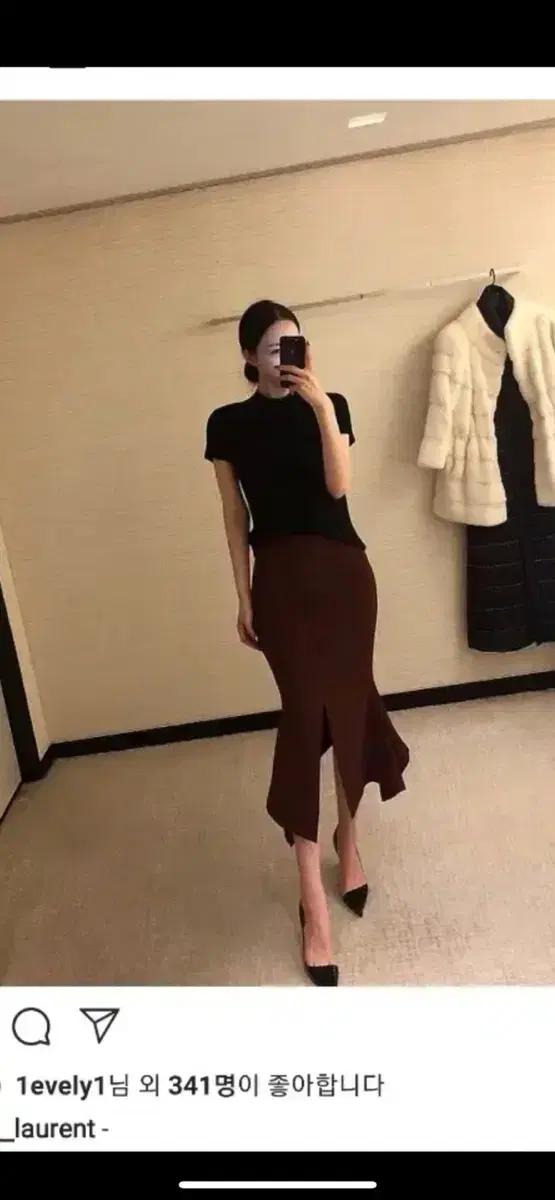 더로랑 버건디 머메이드 미니 스커트 오피스룩 치마 봄가을 스커트