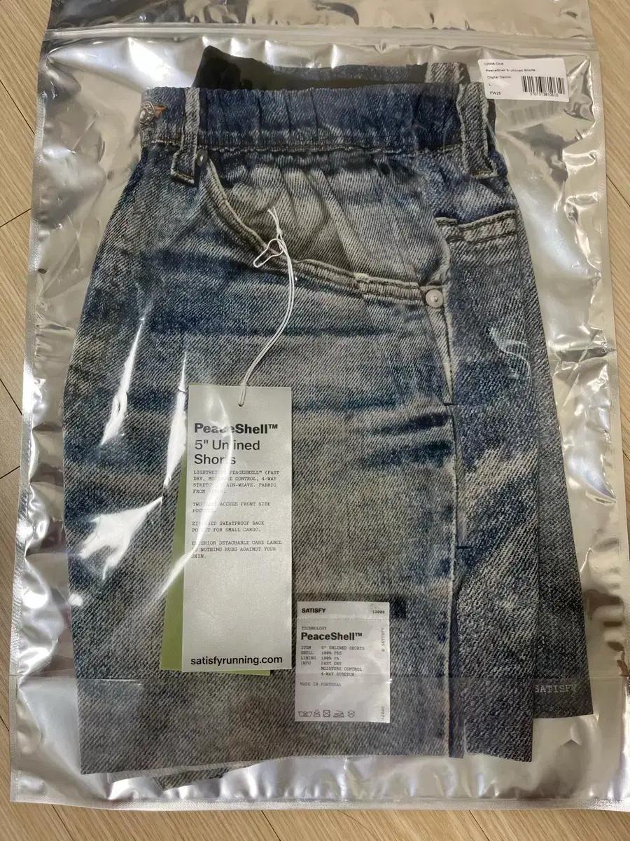 새티스파이 satisfy 피스쉘 5인치 데님 반바지 L