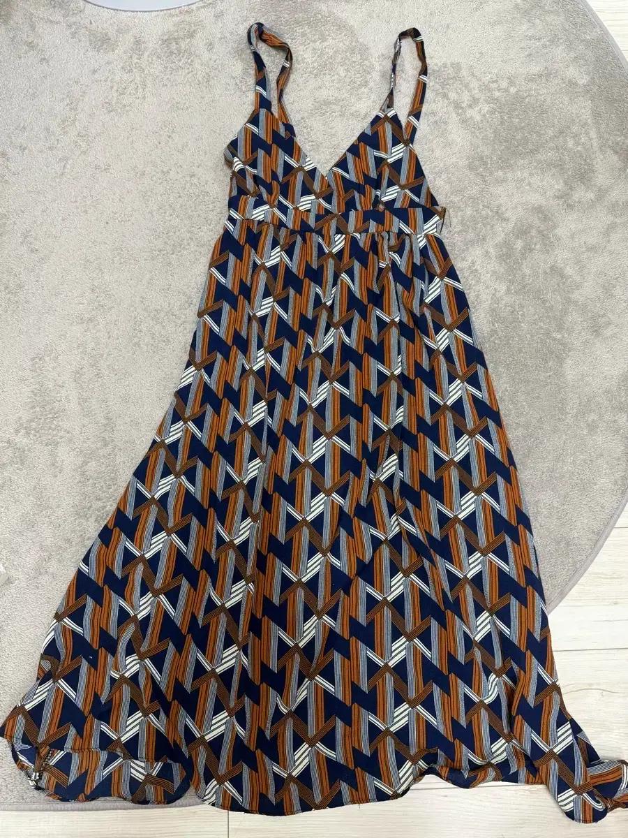 여름 패턴 뷔스티에 롱 원피스