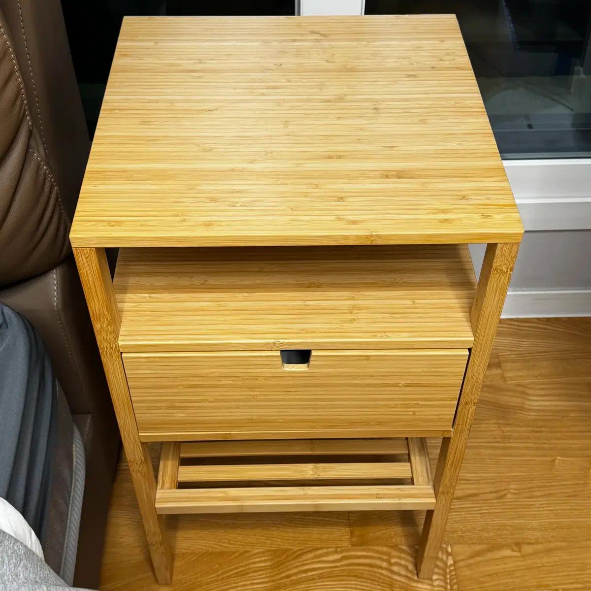 이케아 노르드키사 대나무 침대협탁 서랍장 40x40 IKEA