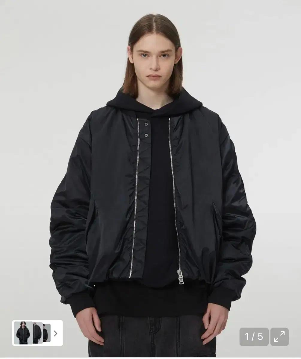 [oam.factory X ILCORSO] 셔링 패딩 MA-1 블랙 M사