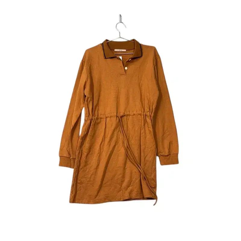 [새상품]여성 캐주얼 카멜 브라운 밴딩 카라 원피스 FREE