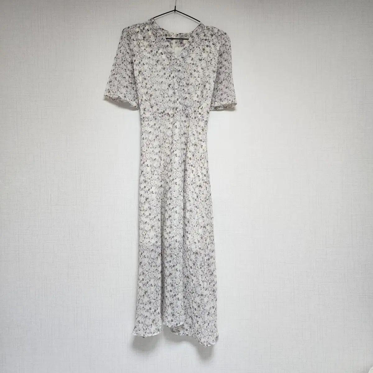 그레이스뮤즈 잔꽃무늬 쉬폰 롱 원피스