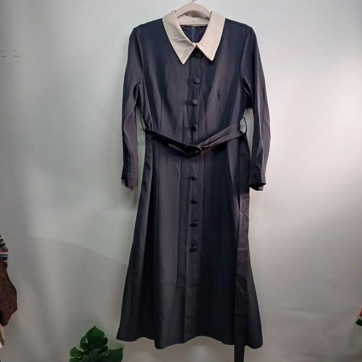 카라넥 벨트 롱 원피스85사이즈 봄가을 510187