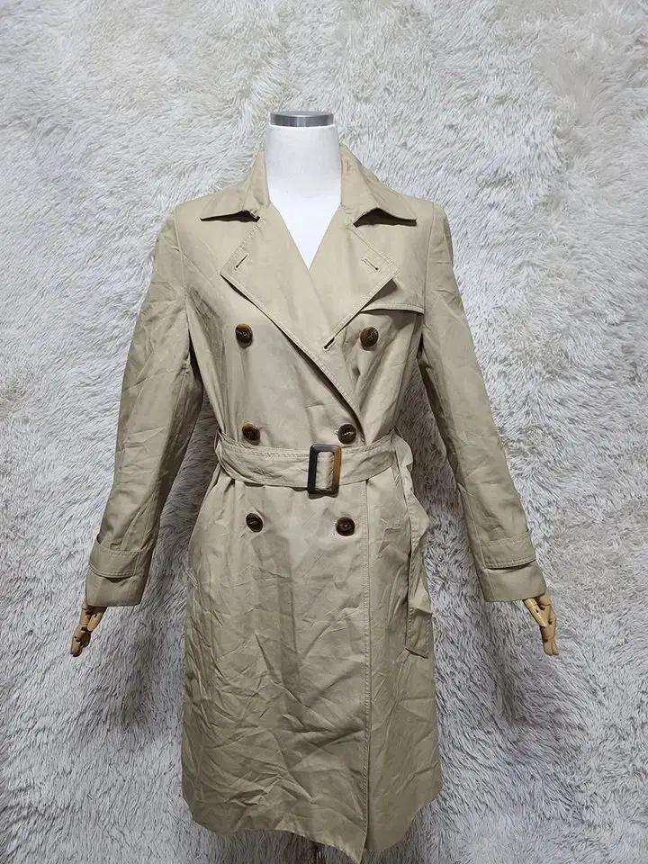 오브제 정품 여성 더블브레스티드 춘추용 여자 벨티드 트렌치롱코트88-98