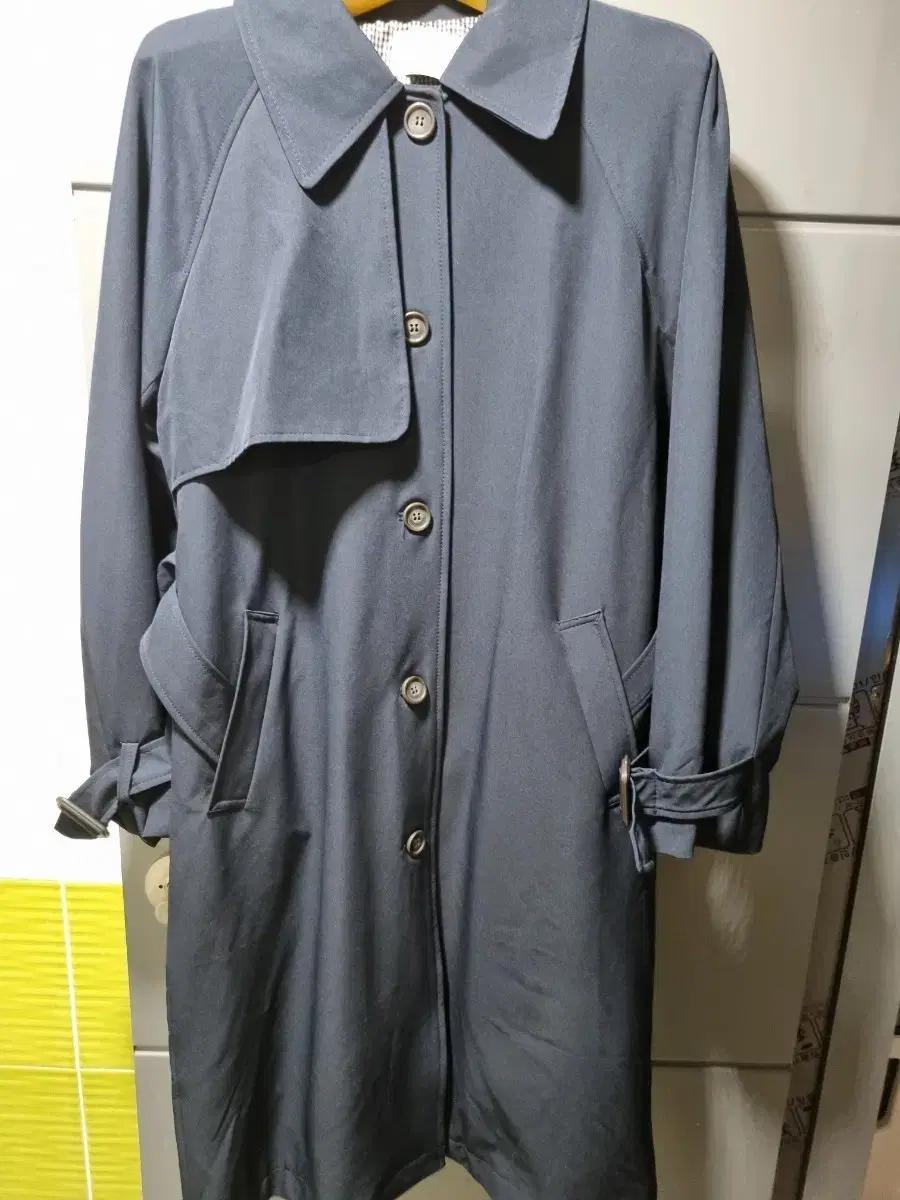 네이비 롱 트렌치 코트 여성용