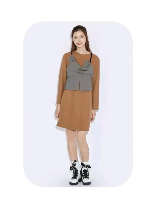 럭키슈에뜨 체크 뷔스띠에 레이어드 미니 OP 원피스